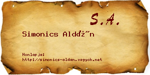 Simonics Aldán névjegykártya